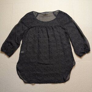 LC Lauren Conrad sheer black/white polka dot blouse - size XSmall
